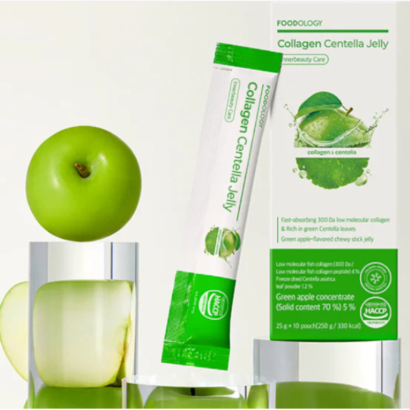 FOODOLOGY Coleology Centella Jelly 10 Sticks - green apple