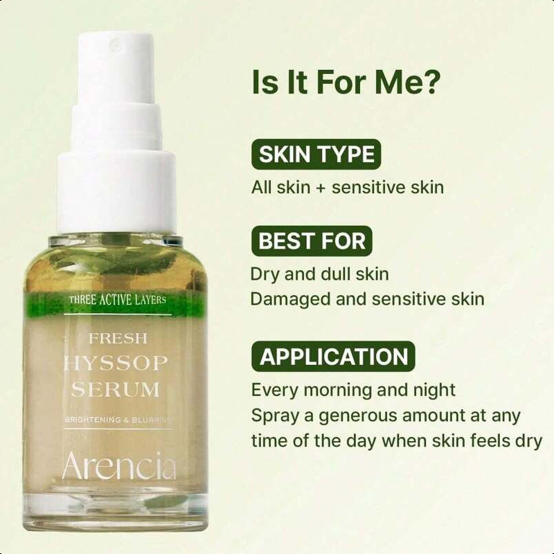 arencia Fresh Hyssop Spray Serum Mist  30ml