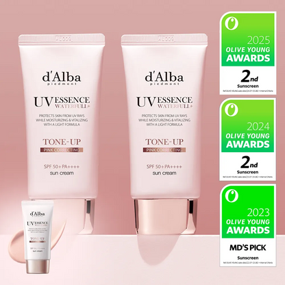 d'Alba Waterful Tone Up Sun Cream SPF50+PA++++ 50ml - Pink Correcting