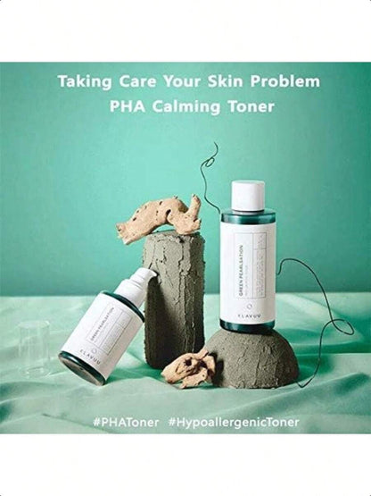 KLAVUU Green Pearlsation Pha Calming Toner 200ml/6.76 Oz | Infused With Gentle Pha (Polyhydroxy Acid) And Soothing Green Tea Extracts