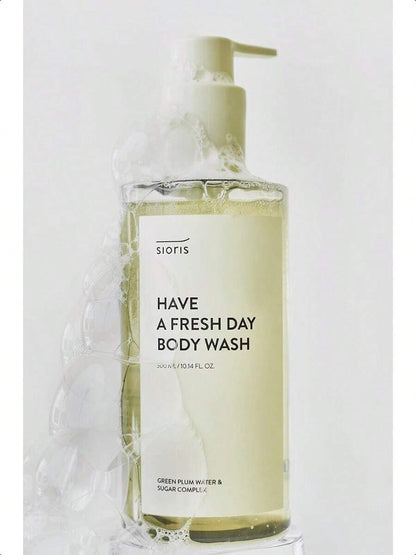 sioris Have A Fresh Day Body Wash 300ml/10.14 Oz Contain Natural Sulfactant AHA BHA Slightly Acid Sugar Vitamin Cleanser For Sensitive
