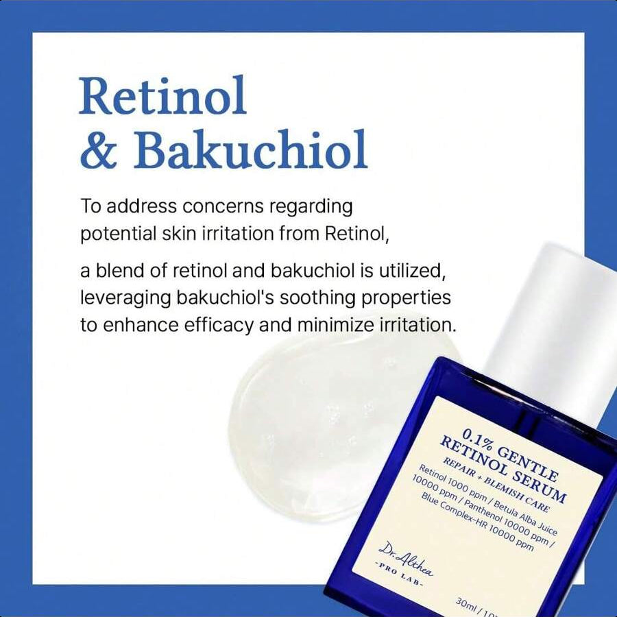Dr. Althea 0.1 Gentle Retinol Serum - Korean Skincare, 1.01fl.Oz(30ml), Reduce Wrinkles, Fine Lines, & Signs Of Aging, Gentle Skincare For Day & Night