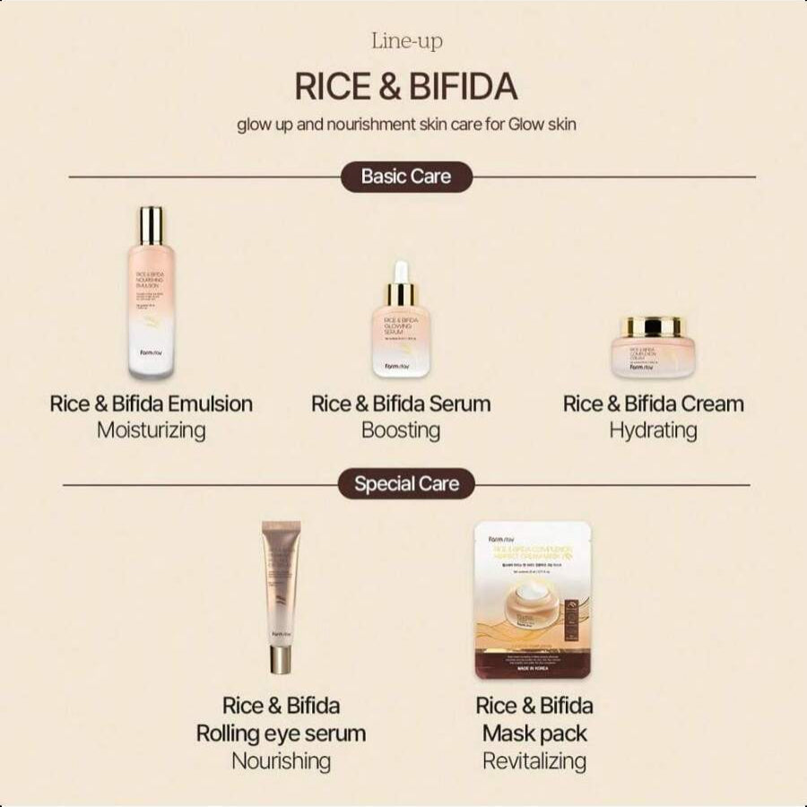 Farmstay Rice & Bifida Glowing Serum, Dark Spot Remover Correcting For Face With Niacinamide, For Women & Men, Korean Skin Care, 1.18 Fl. Oz.35ml