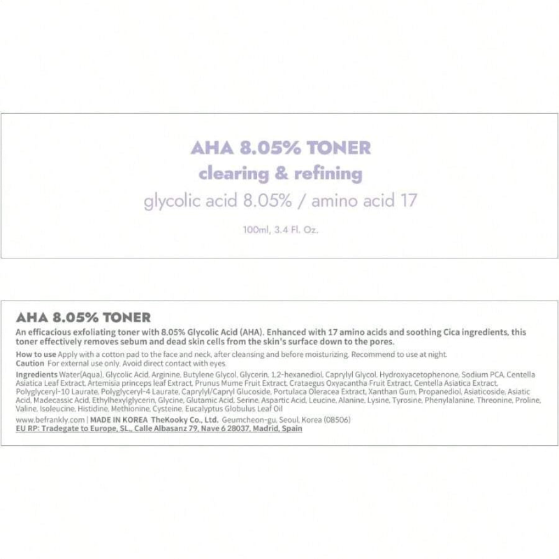FRANKLY Aha 8.05% Toner 100ml
