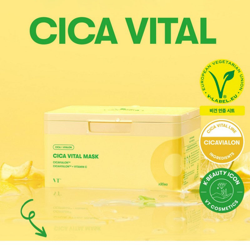 VT Pro Cica Daily Soothing Facial Masksheet 30ea | Cica Vital Masksheet 30ea | Cica Collagen Masksheet 30ea | Cica Reti-A Masksheet 30ea | Vita-Light Brightening Mask 30ea VT COSMETICS