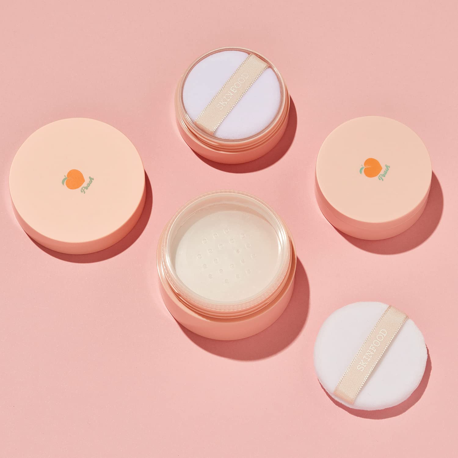 SKINFOOD Peach Cotton Pore Blur Pact - Sebum Control Pack with Silky Texture - Long Lasting Makeup Fixing - Pore Primer with Mineral Powder for Oily Skin - Pore Quick Minimizer