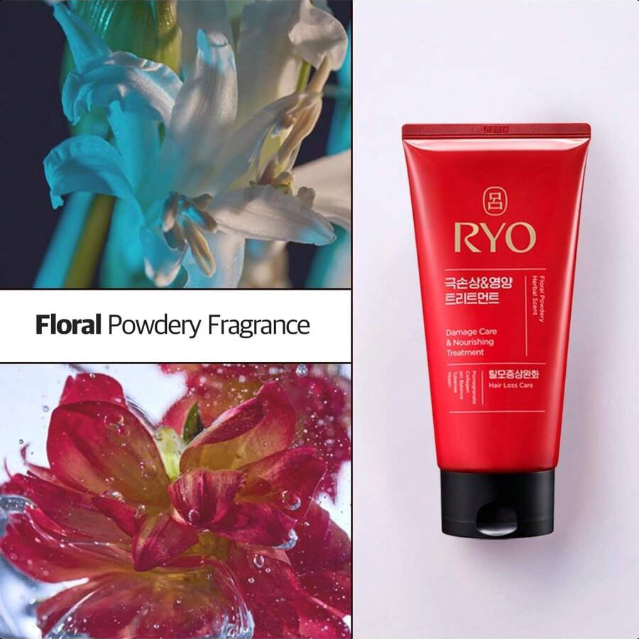 Ryo Damage Care & Nourishing Treatment With Korean Ginseng & Caffeine 300ml/10 Oz - Deep Conditioning Mask For Repair And Moisturizing