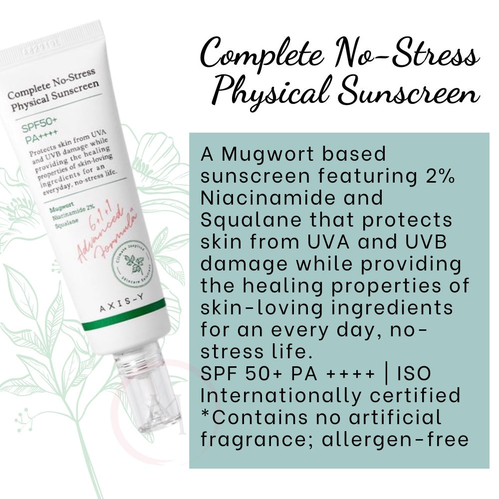 AXIS-Y Complete No Stress Physical Sunscreen SPF50+ PA++++ 10/50 мл