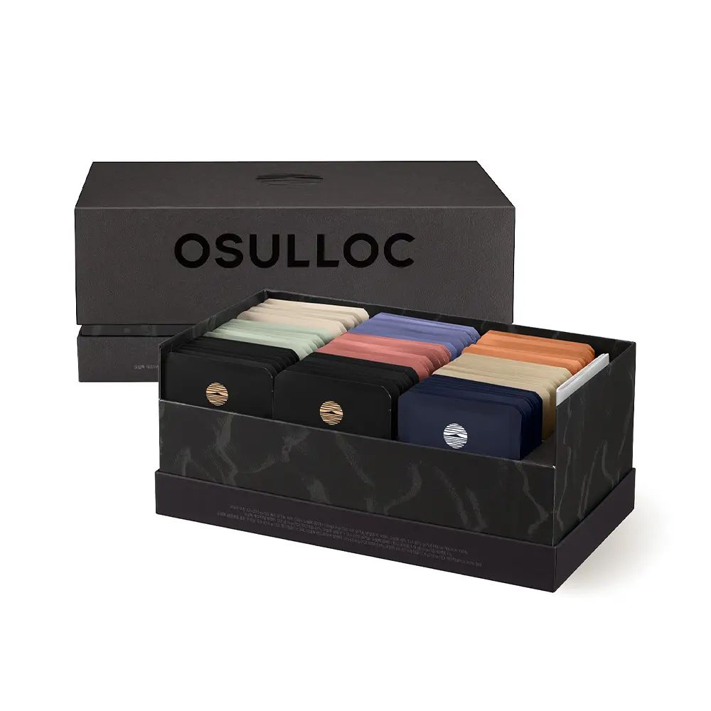 OSULLOC Tea Edition Heritage Premium Tea Gift Box, 9 Flavors, 63 Tea Bags, Net 142.1g, Korean Jeju Luxury Tea Set