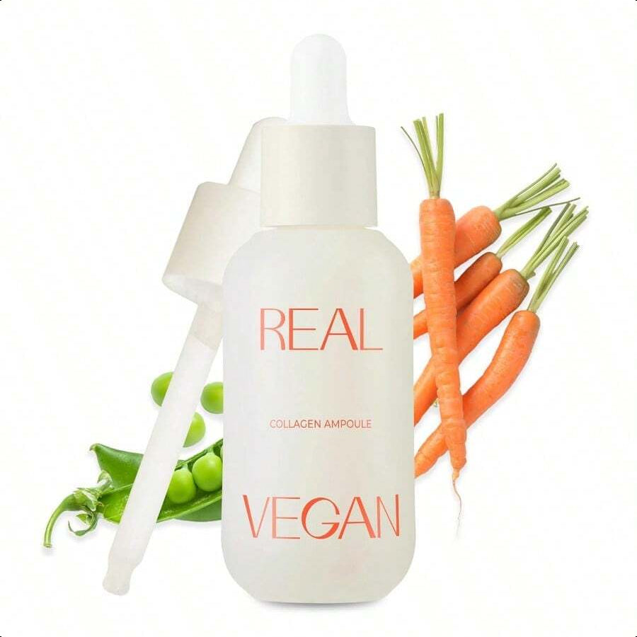 KLAVUU Real Vegan Collagen Ampoule 30ml/1.01 Oz | Powered By High - Potency Vegan Collagen | Deeply Penetrates Skin To Provide Intense Hydration