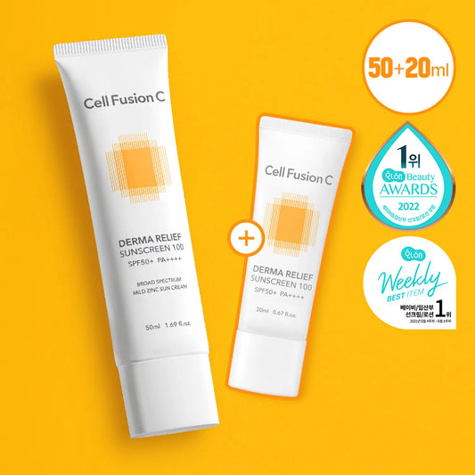 Cell Fusion C Derma Relief Sunscreen 100 SPF50+/PA++++ 50ml (+20ml)