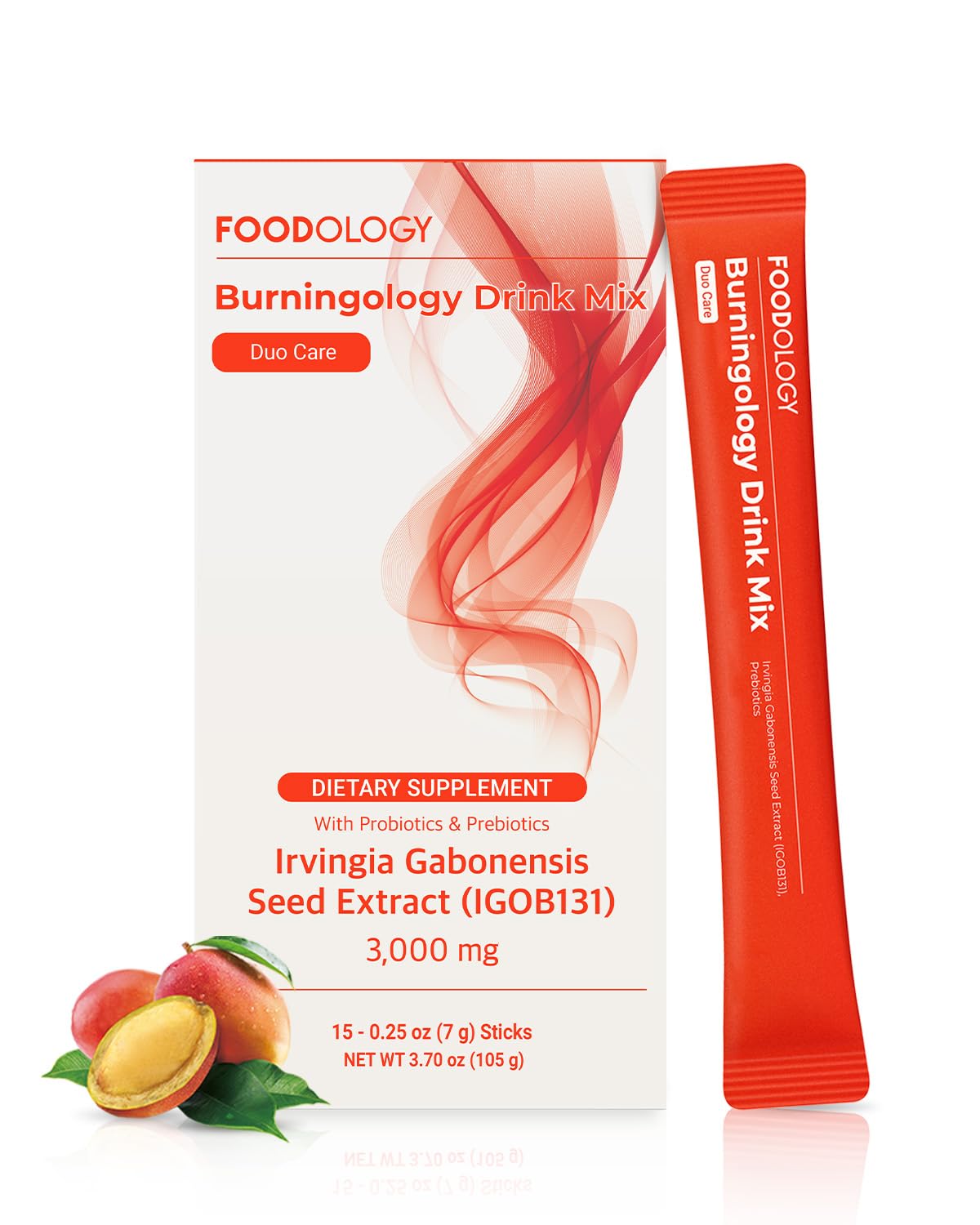 FOODOLOGY Burningology Drink Mix (15 Days) - African Mango (Irvingia Gabonensis) Seed Extract. Healthy Body and Probiotic Boost.