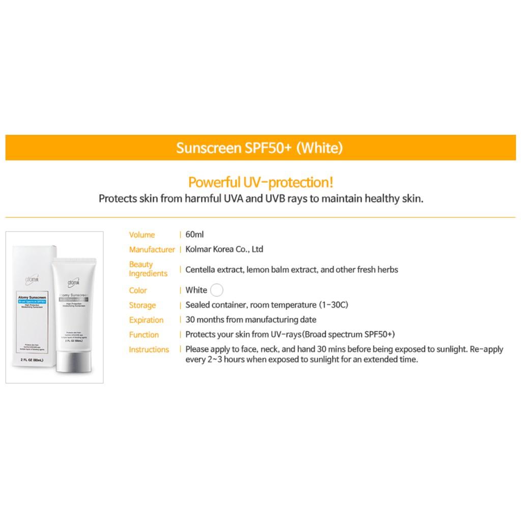 Atomy Sunscreen ( White / Beige ) SPF50+ PA+++ 60ml