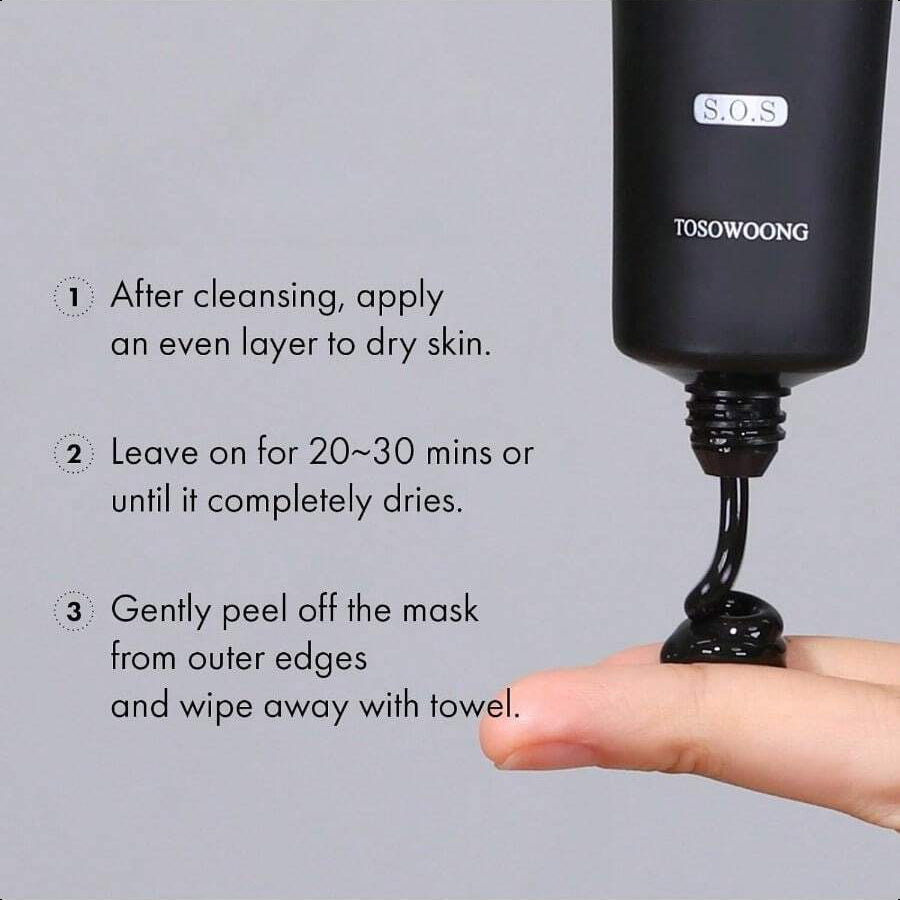 Tosowoong Blackhead Peel Off Pack 50g/1.76oz | Charcoal-Infused Deep Pore Cleansing Peel Off Face Mask