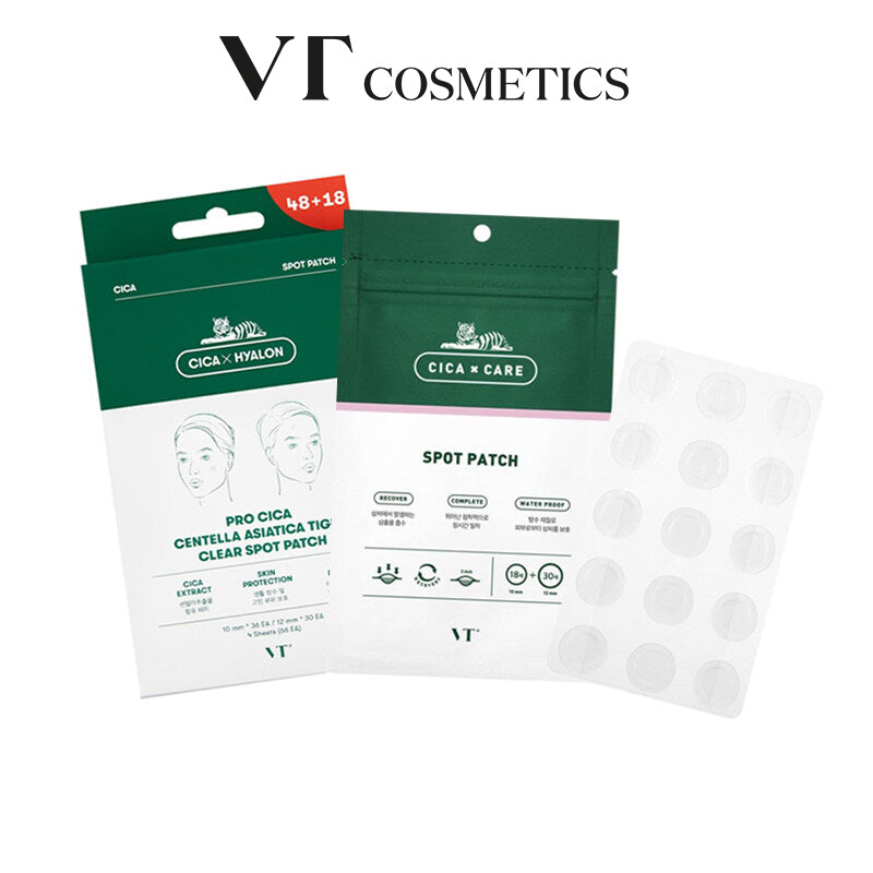 VT Cica Spot Pimple Patch(48 patches) Acne Care |Pro Cica Centella Asiatica Tiger Clear Spot Patch(48+18 patches)