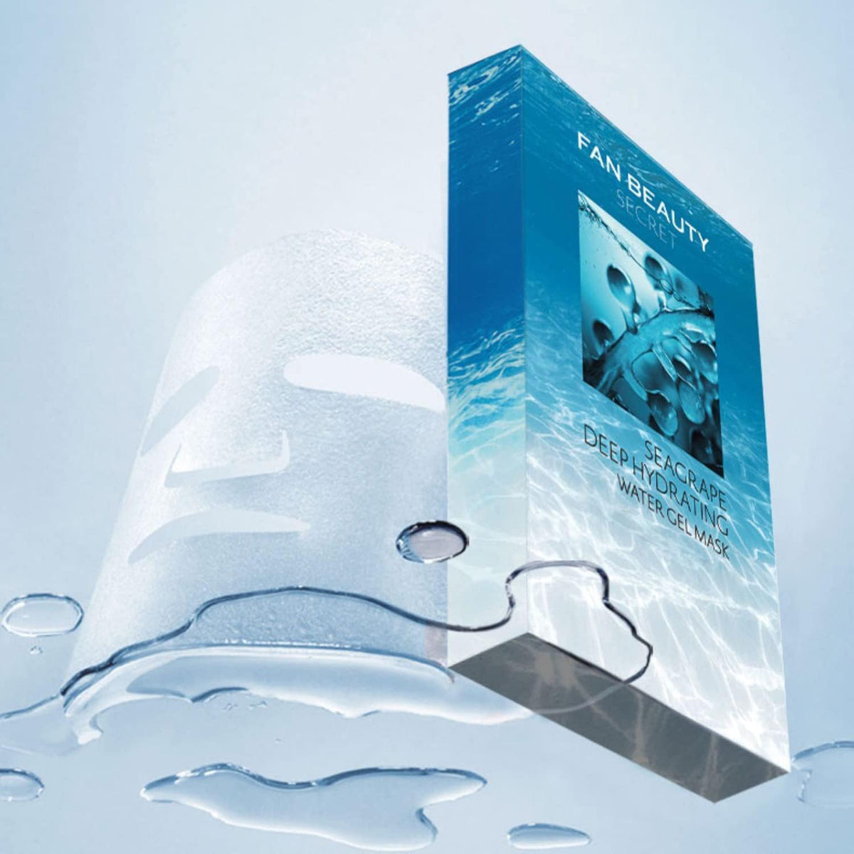 FAN BEAUTY DIARY Sea Grape Moisturizing Gel Mask, Hyaluronic Acid Hydrating, 10 Sheets