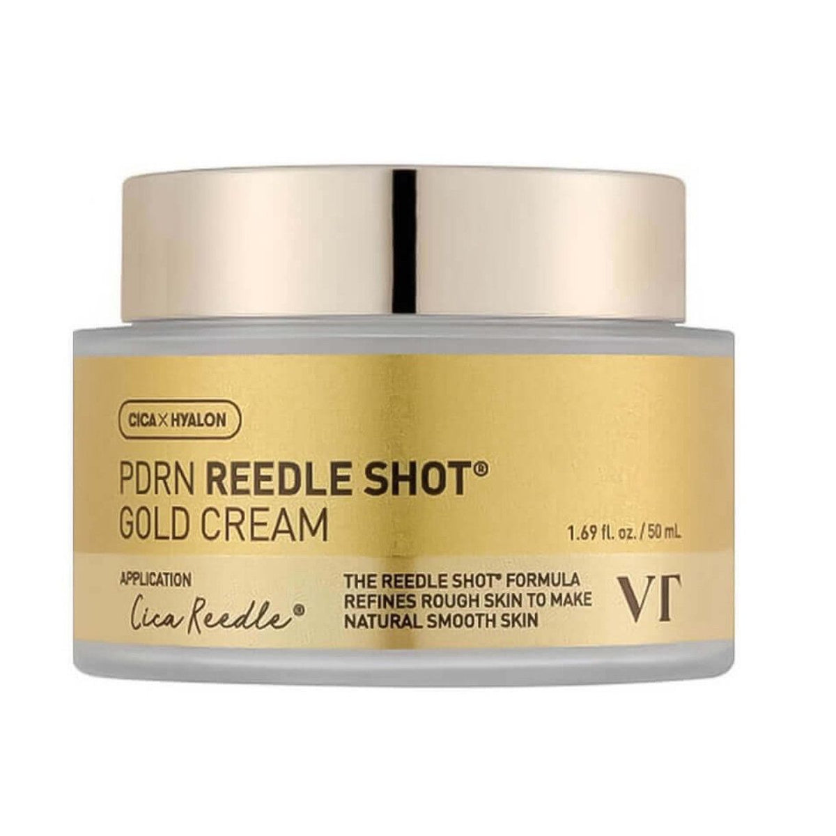 VT Cosmetics PDRN Reedle Shot Gold Cream, Anti-Aging Firming Face Cream with CICA & Hyalon, 50ml