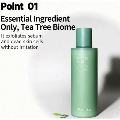 Farmstay TeaTree Biome Calming Toner,Pure Moisturizing Daily Face Toner For Sensitive Skin With CICA Exfoliating Without Redness, Deep Hydration,Korean Skincare,For Men&Women,Teenagers 6.76 Fl.Oz 200ml