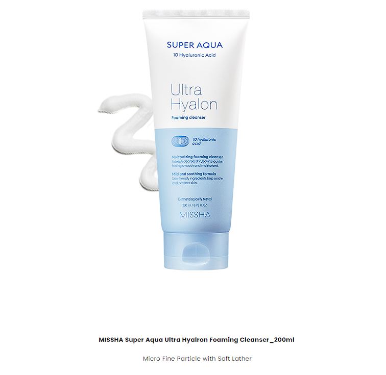 [MISSHA] Super Aqua Ultra Hyalon Foaming Cleanser 200ml