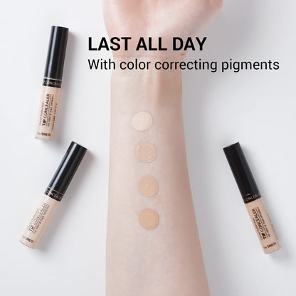 THE SAEM Cover Perfection Tip Concealer, Liquid Multi-Use Concealer, Full Coverage Makeup for Acne Dark Spots Dark Circles Hyperpigmentation and Blemishes