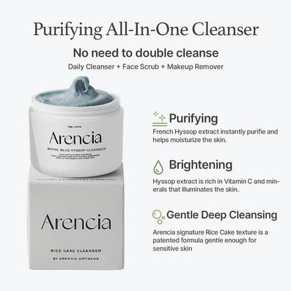Arencia Blue Hyssop Rice Mochi Cleanser 120g