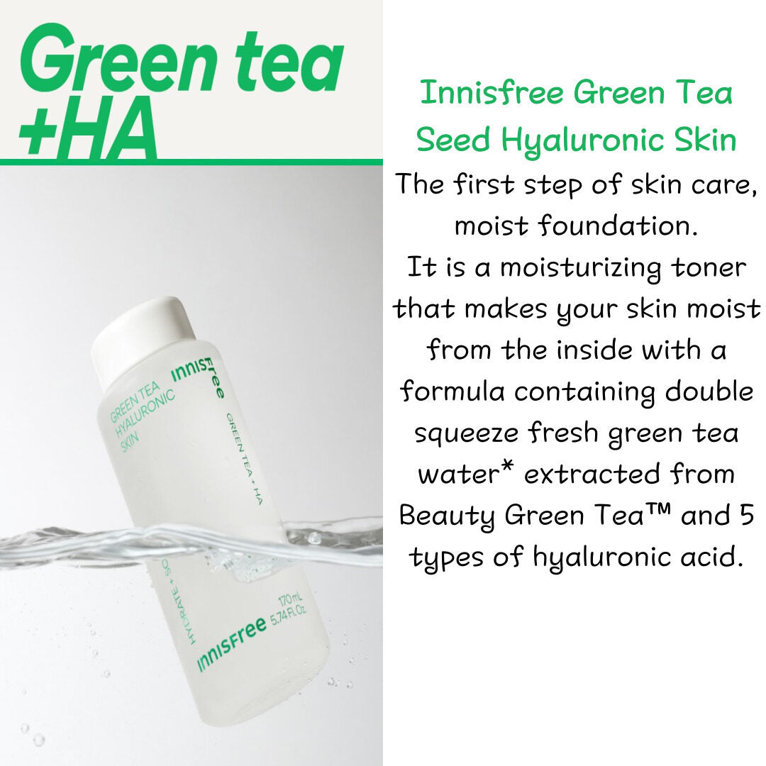 INNISFREE Green Tea  Hyaluronic Skin 170ml - 2023 renewed version