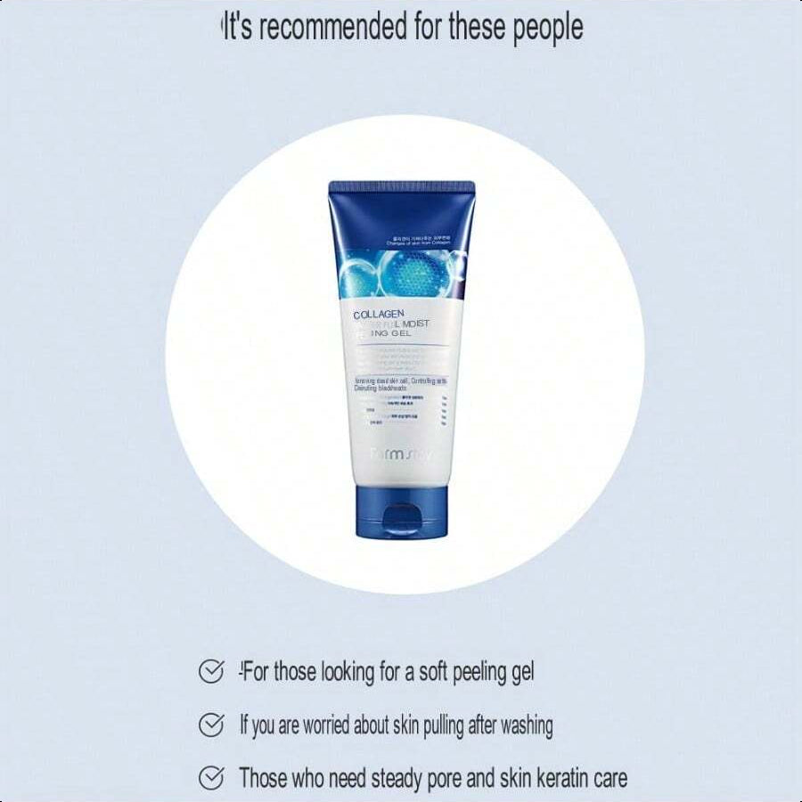 Farmstay Collagen Water Full Moist Peeling Gel - Peel Off Face Mask For Brighter Skin - Gently Exfoliates - Collagen For Skin - 6.08 Oz 180ml
