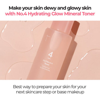 Numbuzin Toner No.3 Super Glowing Essence Toner | No.4 Hydrating Glow Mineral Toner | No.5+ Vitamin Boosting Essential Toner