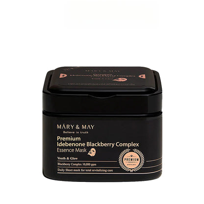 Mary & May Premium Idebenone Blackberry Complex Essence Mask - 20 sheets