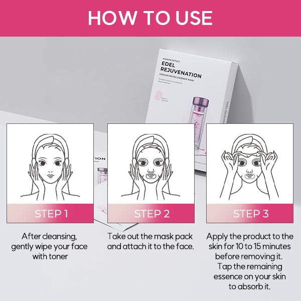 Wonjin effect Edel Rejuvenation mask, 10ea, Facial mask, Hyaluronic mask