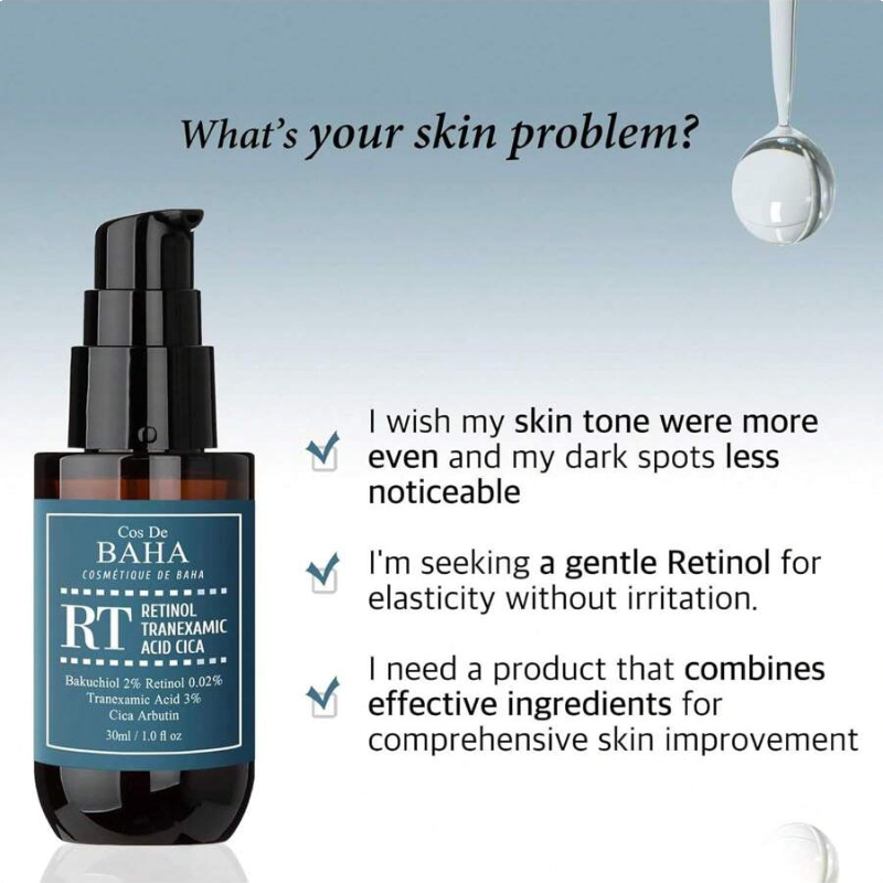 Cos De BAHA Retinol & Tranexamic Acid Radiance Boost Facial Serum 30ml