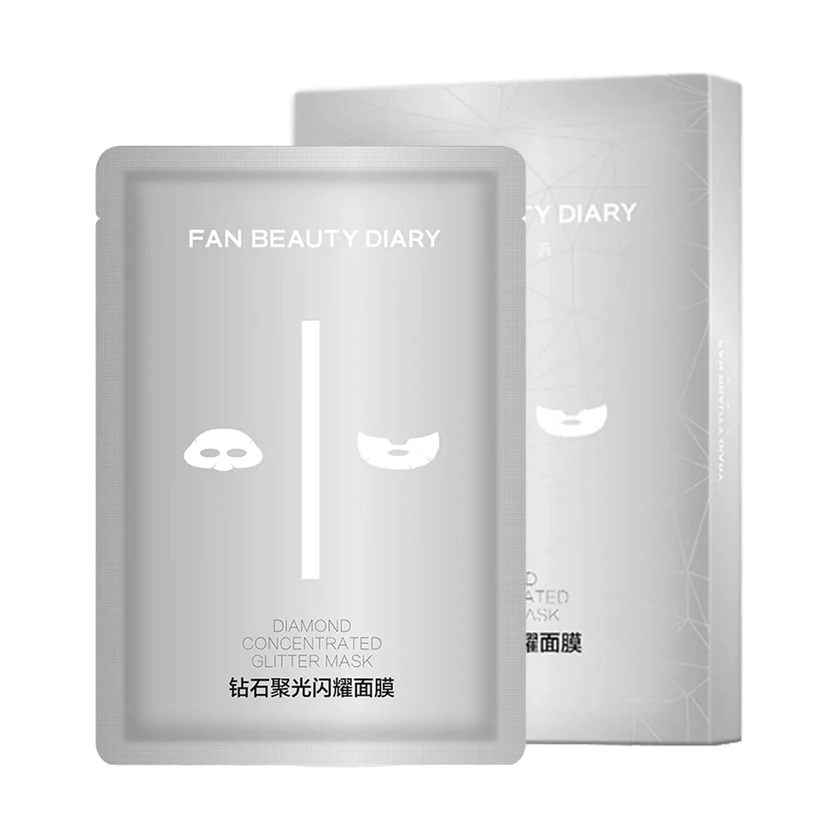 FAN BEAUTY DIARY Diamond Radiance Glow Mask – Hydrating, Repairing, and Soothing for Redness and Itchiness, Strengthens Skin Barrier, 5-Piece Pack