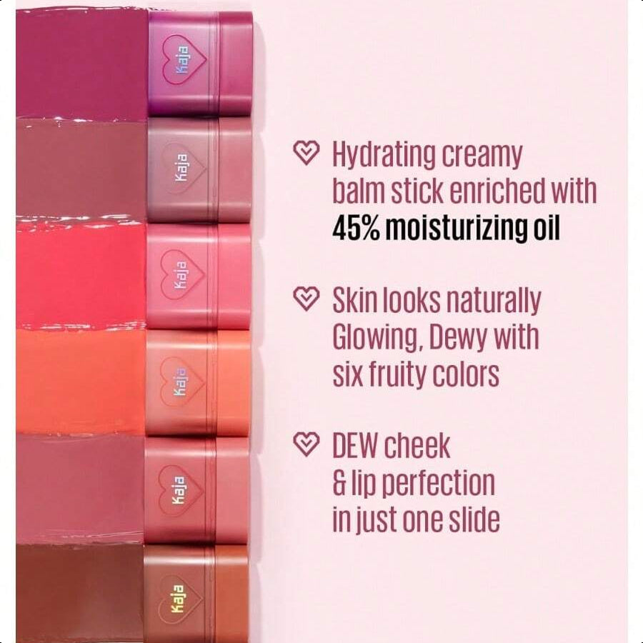 Kaja Cheek & Lip - Dewy Bar 06 Grapefruit Gelato 10g/0.35 Oz | Creamy Blusher And Balm Multi-Stick | Infused With 45% Moisturizing Oil