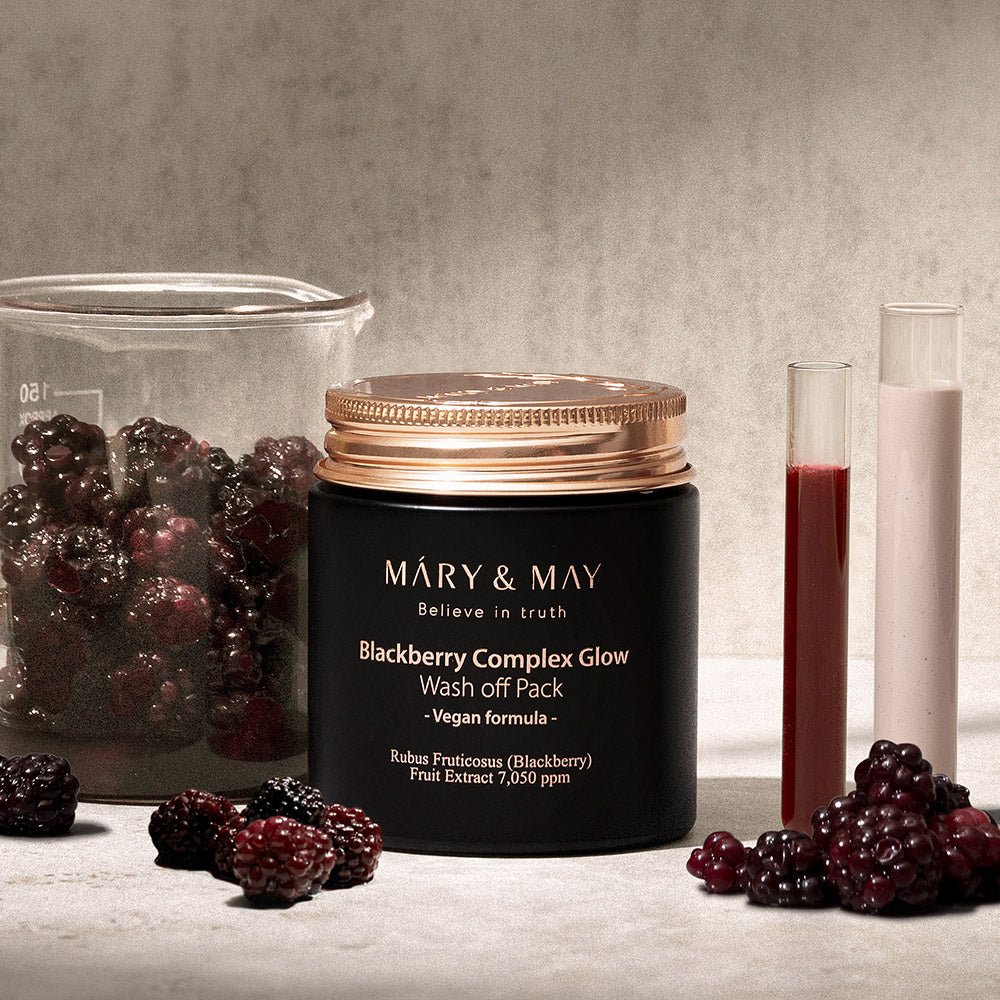 mary&may vegan blackberry complex glow-off pack 125g