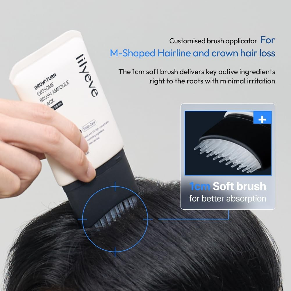 lilyeve Grow Turn Exosome Brush Ampoule Prime 100ml, Built-in Brush,Suit for man,