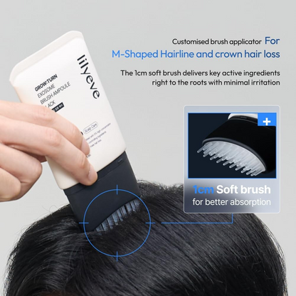 lilyeve Grow Turn Exosome Brush Ampoule Prime 100ml, Built-in Brush,Suit for man,