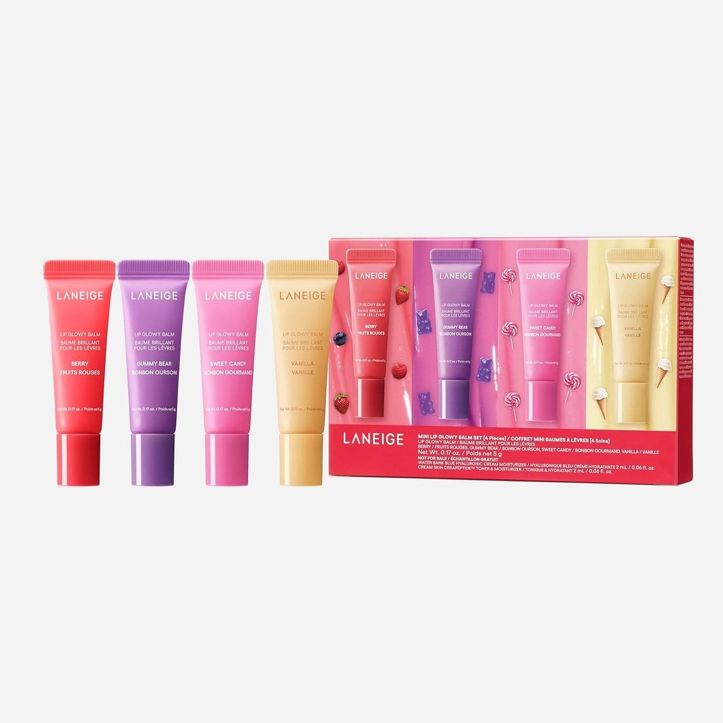 LANEIGE Mini Lip Glowy Balm 5ml* 4Pieces Set