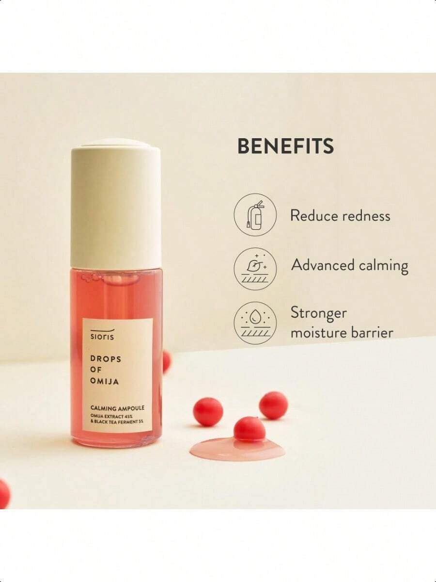 sioris Drops Of Omija Calming Ampoule 35ml/1.1 Oz 45% Organic Omija & 5% Kombucha, Calming