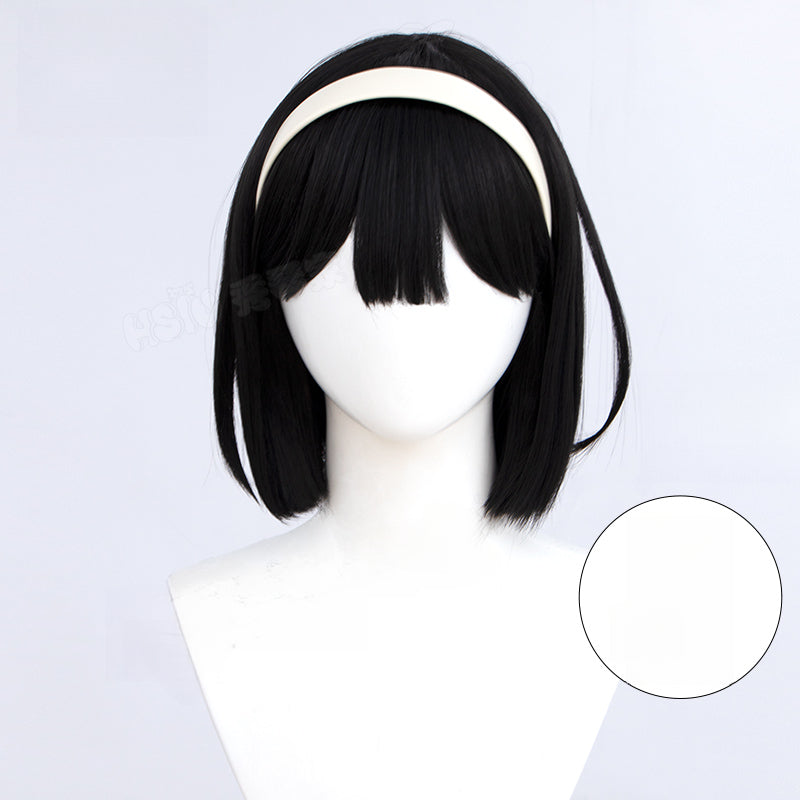 Sua Cosplay Clothing Wig Anime alien stage cosplay Costume White dress Full short black hair Sua cosplay Clothing Wig