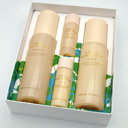 NATURE REPUBLIC Snail Solution Skincare Special Set (Skin Booster+ Emulsion +Travel set)