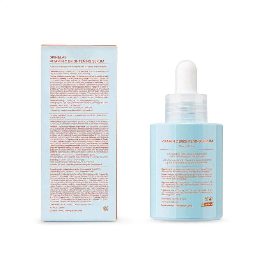 Skin&Lab Vitamin C Serum For Face With Hyaluronic Acid And Niacinamide 30ml/1.01 Oz
