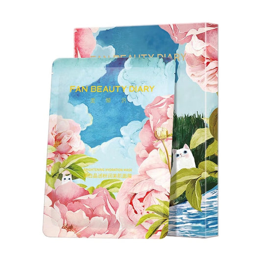 FAN BEAUTY DIARY Peony Youth Capture Brightening Mask, Niacinamide, Hydrating, Pink Radiance & Inhibit Melanin, 5 Sheets/Box