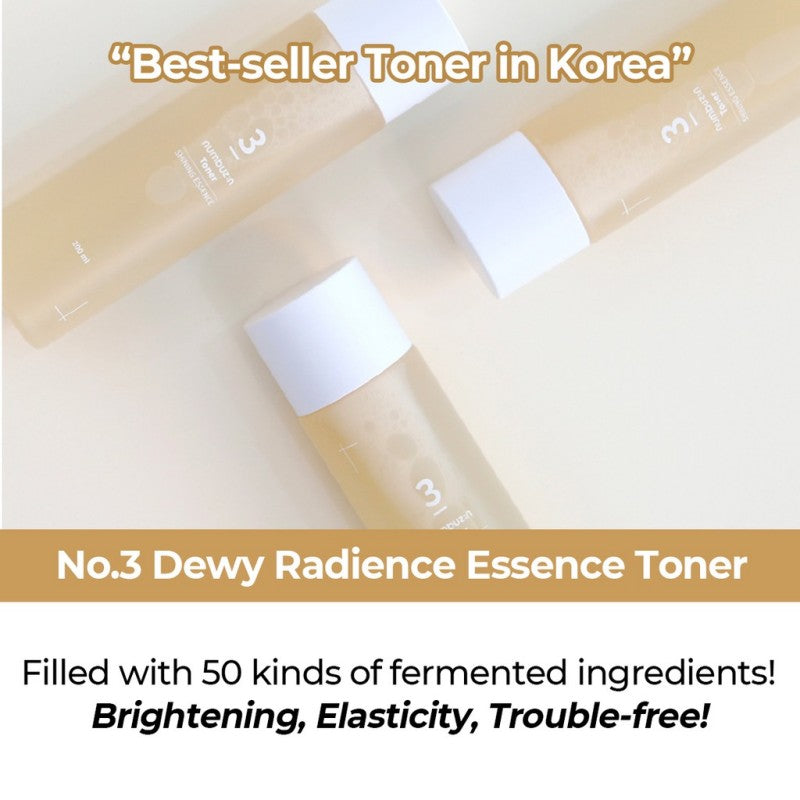 [100% Original] Numbuzin Toner No.3 Super Glowing Essence Toner | No.4 Hydrating Glow Mineral Toner | No.5+ Vitamin Boosting Essential Toner