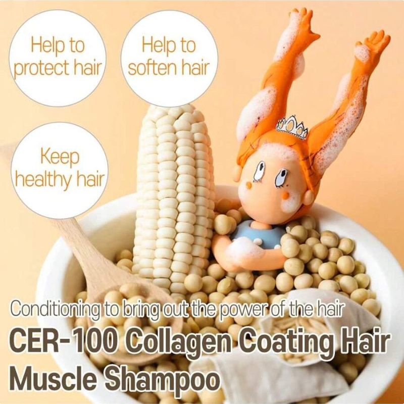 Elizavecca CER-100 Collagen Coating Hair A+ Muscle Shampoo, 16.9 Fl Oz 500ml