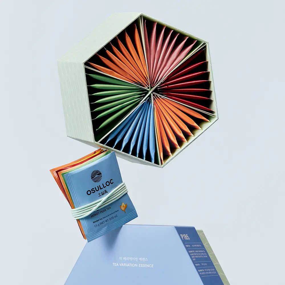 OSULLOC Tea Variation Essence Gift Box, 6 Flavors 42 Tea Bags