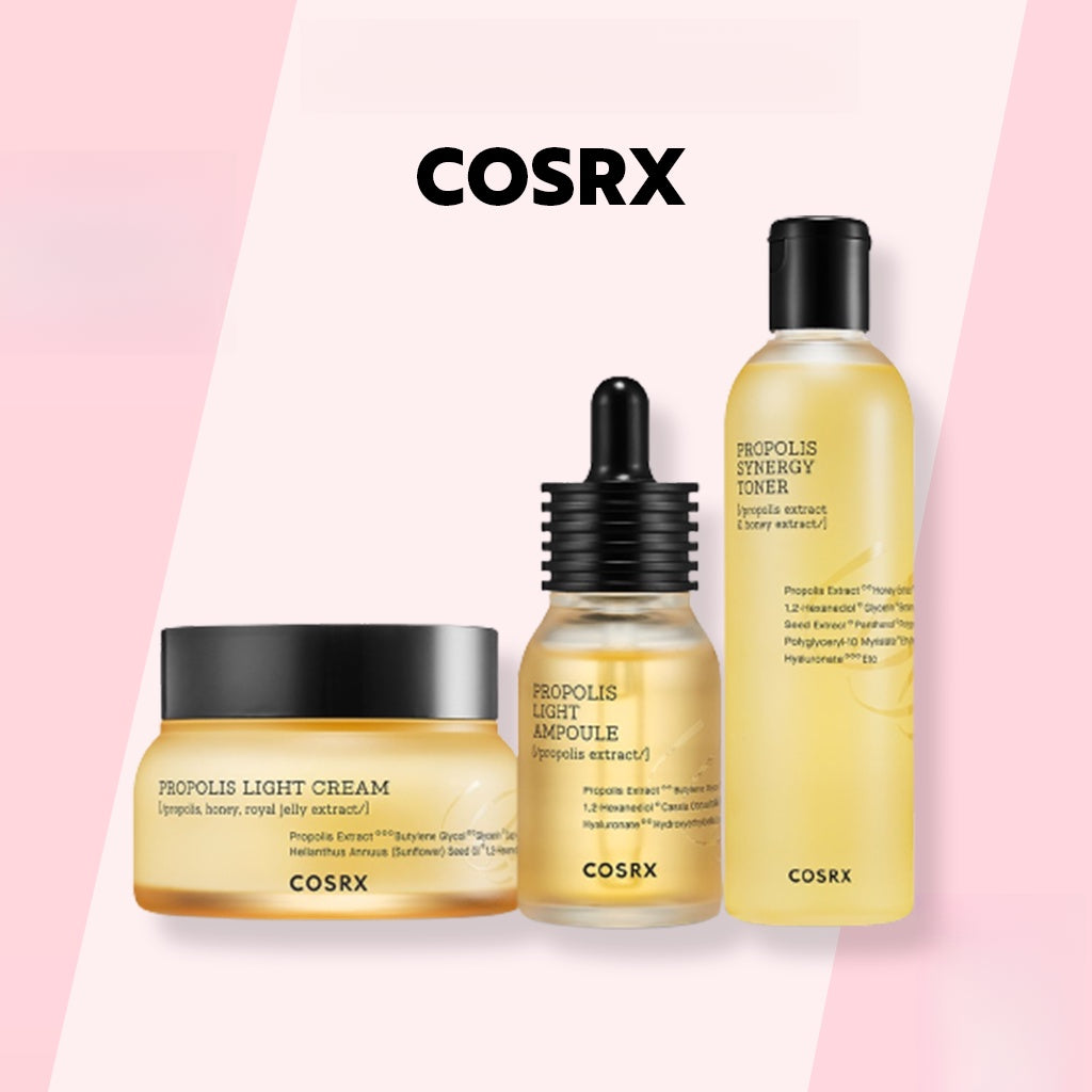 COSRX / Full Fit Propolis Line / Full Fit Propolis Light Ampoule 30ml / Full fit Propolis Synergy Toner 280ml / Full fit Propolis Light Cream 65ml / Supplied From COSRX in Korea