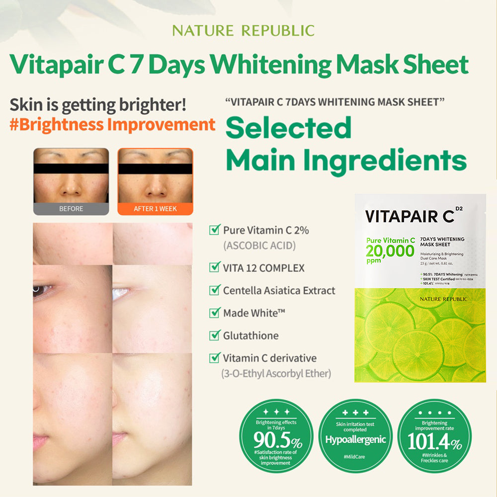 [NATURE REPUBLIC] Vitapair C 7days Whitening Mask Sheet