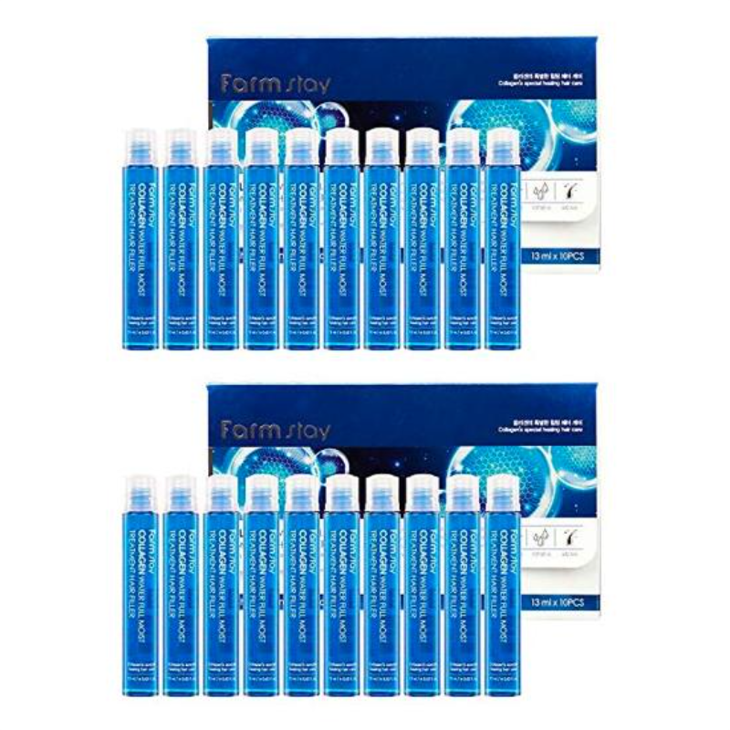 FARM STAY Collagen Water Full Moist Treatment Hair Filler 13ml * 10 PCS (3 Options)