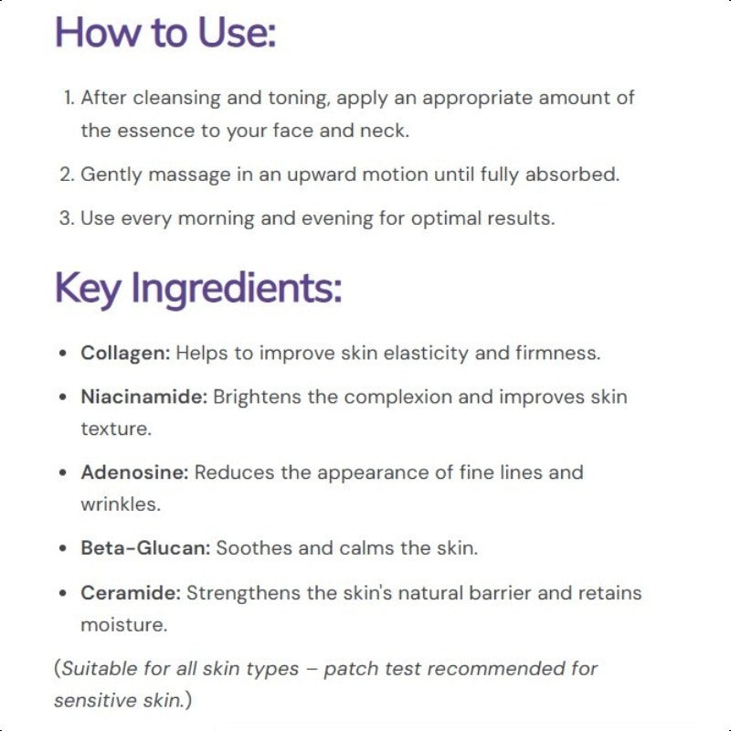 AHC Colla Juvenation Lift 4 Treatment Essence 130ml Elasticity Toner K-Beauty