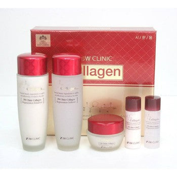 3w CLINIC Collagen skin care booster red box/Collagen Regeneration Softener 150ml/Collagen Regeneration Emulsion 150ml/Collagen Regeneration Cream 60ml 